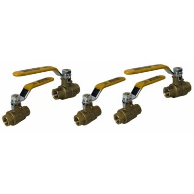 1/4" Female NPT, Full Port Industrial Brass Ball Valve, QTY-05