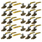1/4" Male X Female NPT, Full Port Industrial Brass Ball Valve, QTY-25