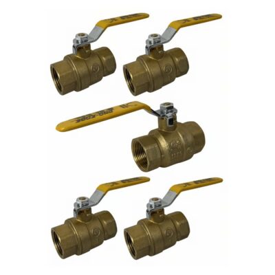 1" Female NPT, Full Port Industrial Brass Ball Valve, QTY-05