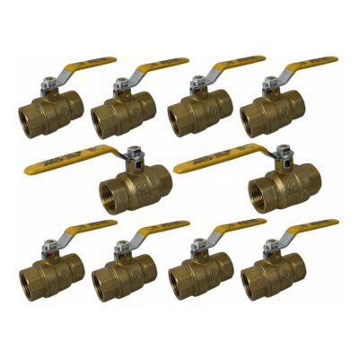 1" Female NPT, Full Port Industrial Brass Ball Valve, QTY-10