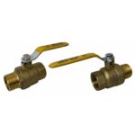 1" Male X Female NPT, Full Port Industrial Brass Ball Valve, QTY-02