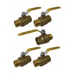 1" Male X Female NPT, Full Port Industrial Brass Ball Valve, QTY-05