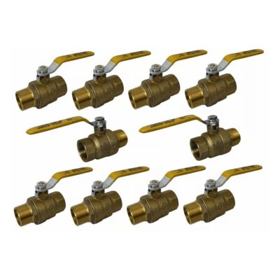 1" Male X Female NPT, Full Port Industrial Brass Ball Valve, QTY-10