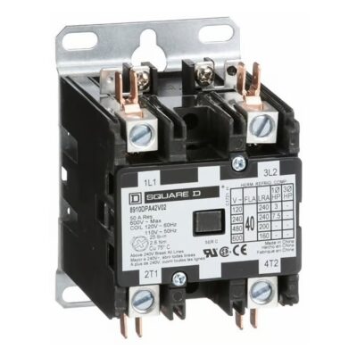 110 - 120V, Definite Purpose Contactor: 2 Poles, 40 FLA