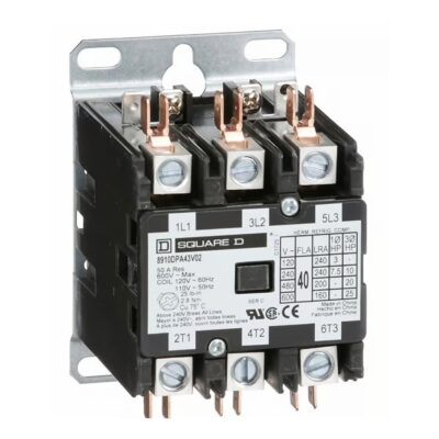 SQUARE D - 110-120V, Definite Purpose Contactor: 3 Poles, 40 FLA