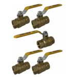 3/4" Female NPT, Full Port Industrial Brass Ball Valve, QTY-05