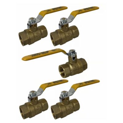 3/4" Female NPT, Full Port Industrial Brass Ball Valve, QTY-05