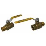 3/4" Male X Female NPT, Full Port Industrial Brass Ball Valve, QTY-02