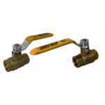 3/8" Female NPT, Full Port Industrial Brass Ball Valve, QTY-02