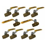 3/8" Female NPT, Full Port Industrial Brass Ball Valve, QTY-10