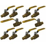 3/8" Male X Female NPT, Full Port Industrial Brass Ball Valve, QTY-10