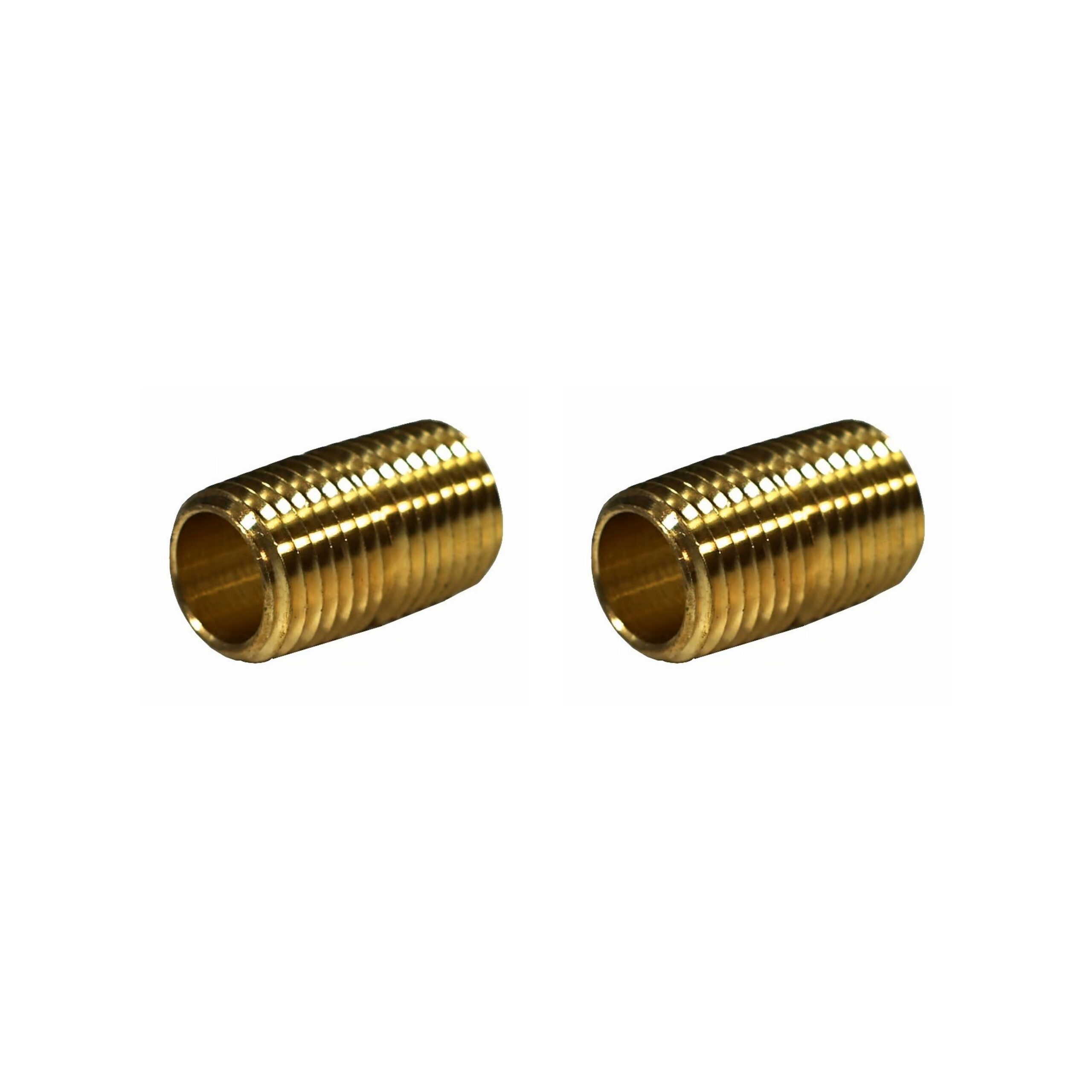 1/4" Male NPT Brass Close Nipple - Qty. 2