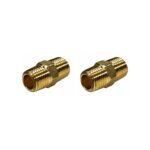 1/4" Male NPT Brass Hex Nipple - Qty. 2