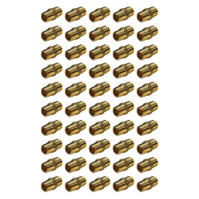 1/4" Male NPT Brass Hex Nipple - Qty. 50