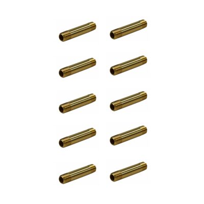 1/4" Male NPT Brass Long Nipple, 2.00" Length - Qty. 10