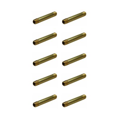 1/4" Male NPT Brass Long Nipple, 2.50" Length - Qty. 10