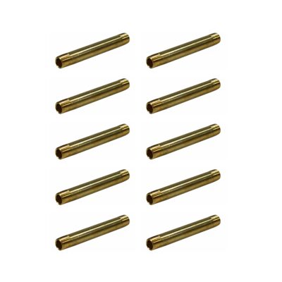 1/4" Male NPT Brass Long Nipple, 3.00" Length - Qty. 10